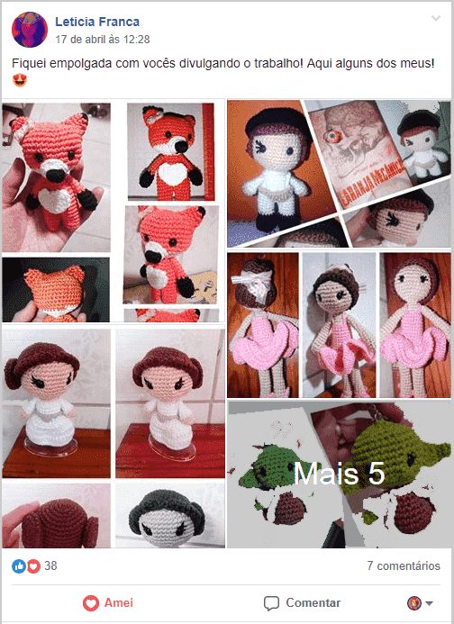 varios trabalhos com amigurumi